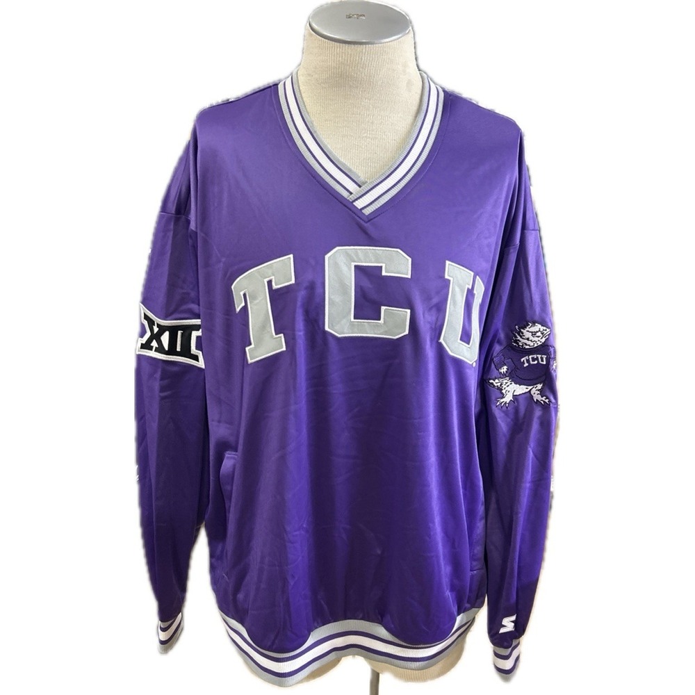 Starter Men TCU Big 12 Pullover Jacket 2XL Purple NCAA Horned Frogs LSS80C26
